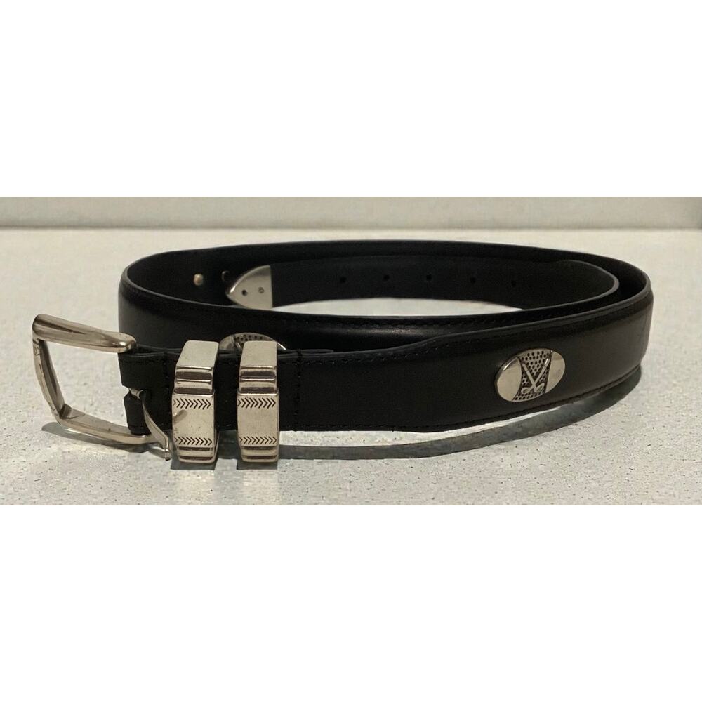 Golf concho top grain‎ oiltan leather belt with silver-tone hardware size  42